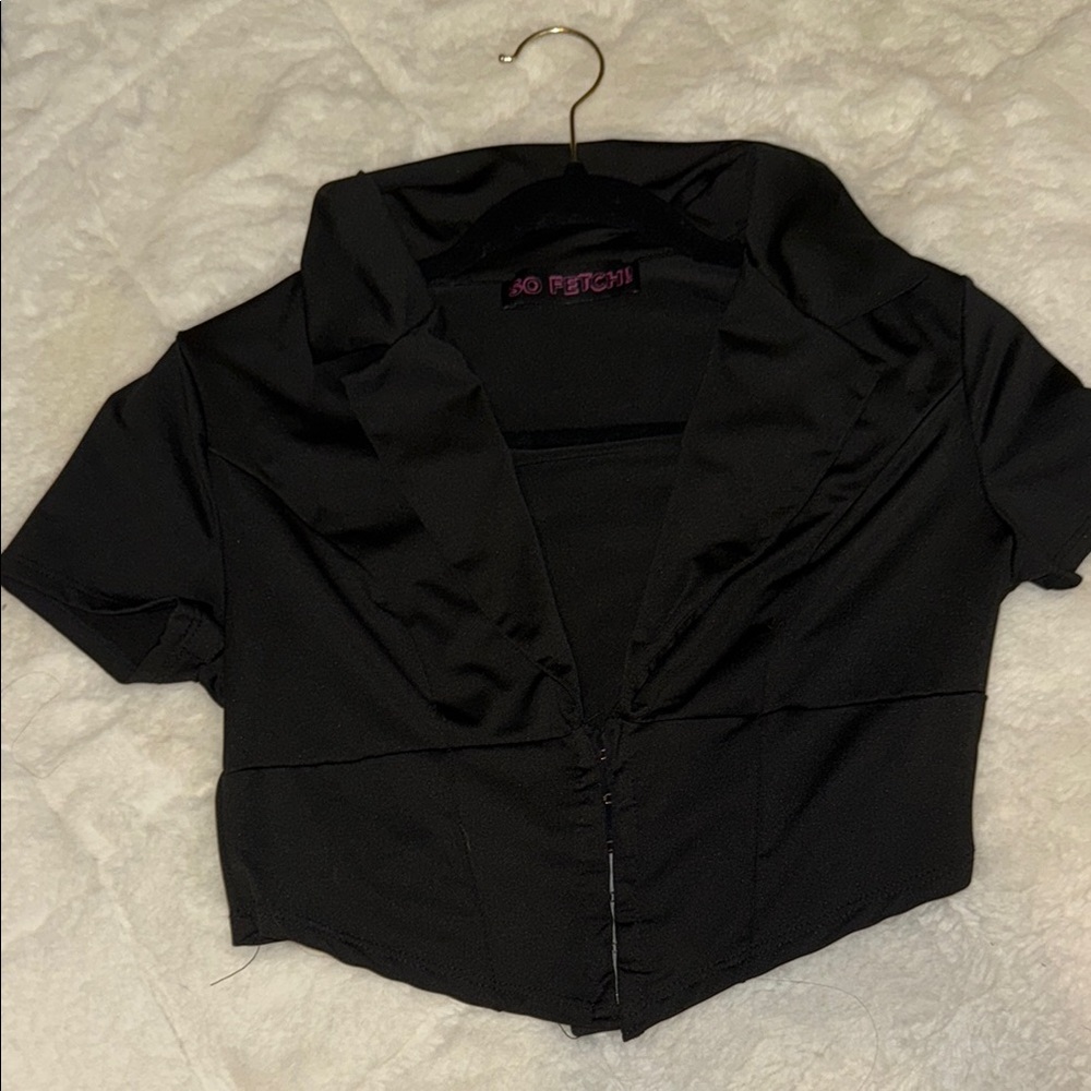 Boutique Corset Black Crop Top